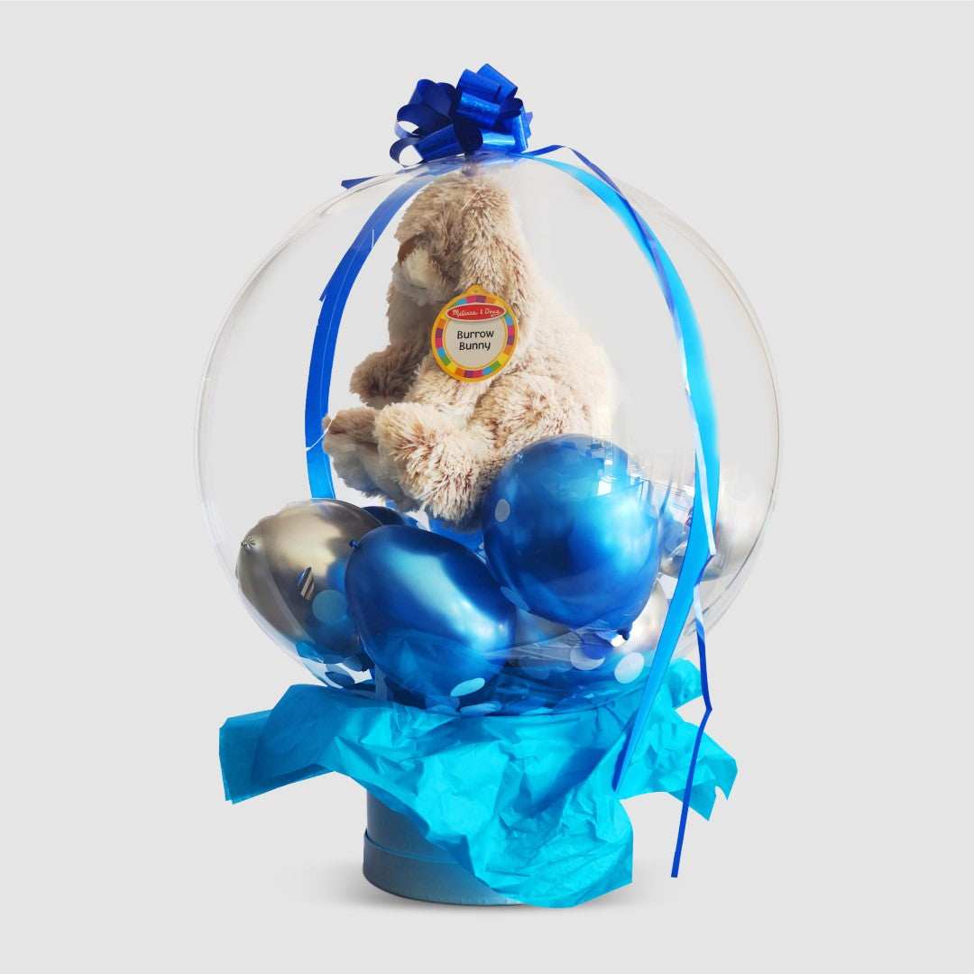 Boys’ Birthday Bash Balloon with Stuffed Rabbit